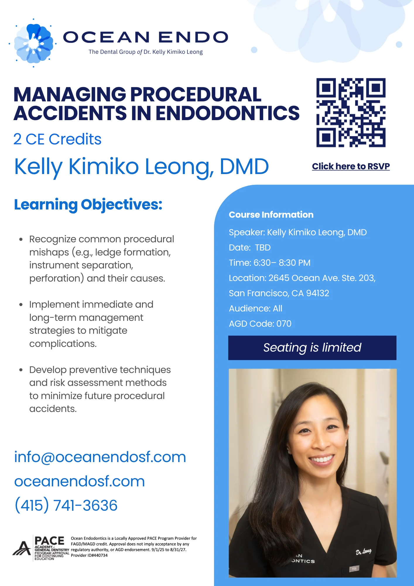 Managing Procedural Accidents in Endodontics continuing education flyer